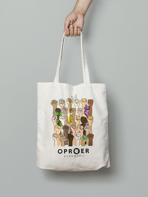 Oproer tote bag